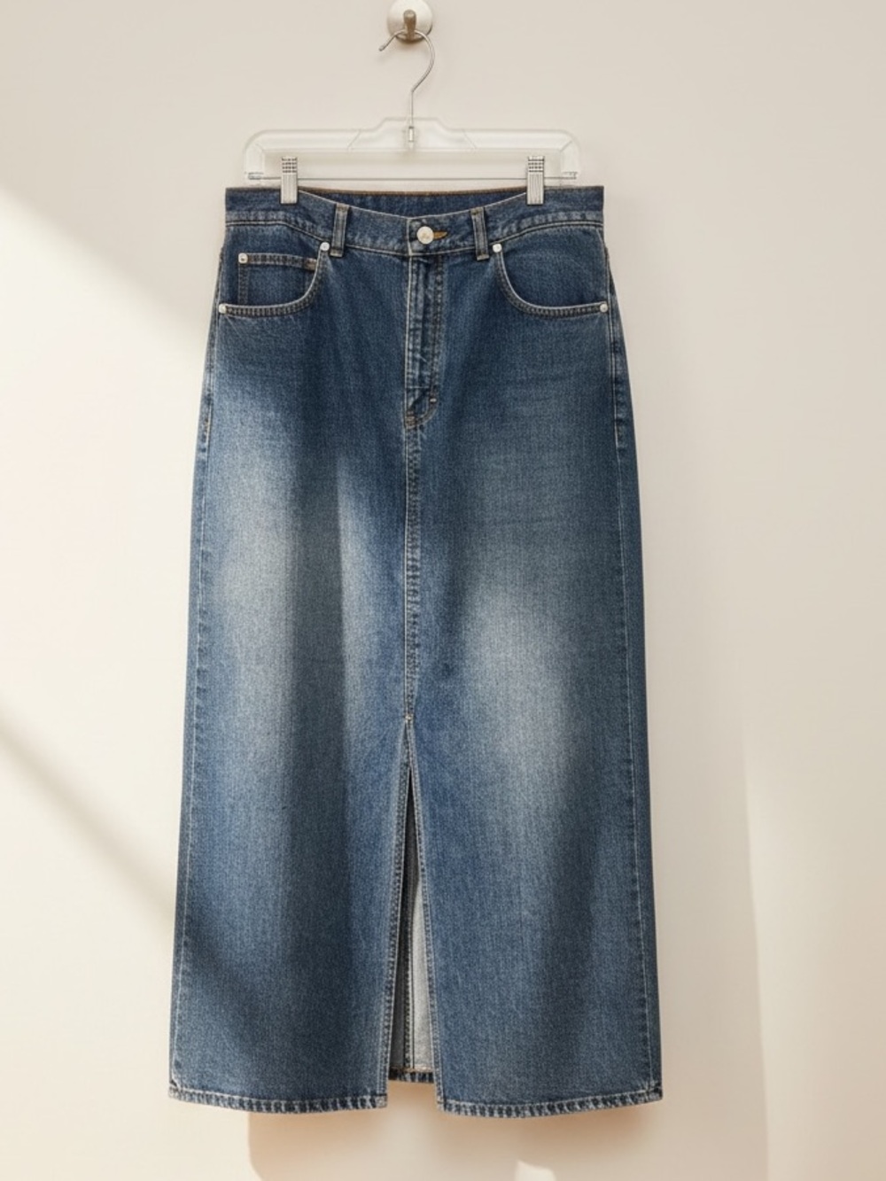 Vintage Polo Jeans Ralph Lauren Cotton Denim Maxi Skirt Size 12